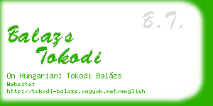 balazs tokodi business card